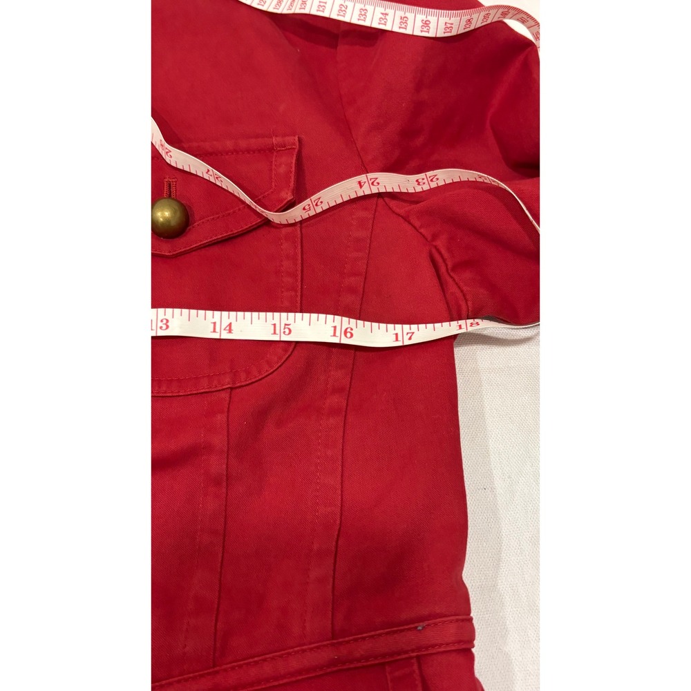 Talbots Womens Red Military Utility Jacket Stretch Cotton Button Front Size 4 - Picture 10 of 11
